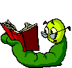 worm reading book